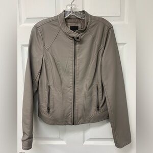 The Limited taupe faux leather jacket sz M